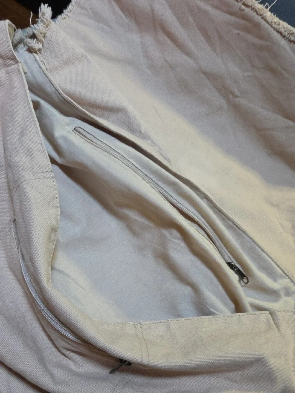 Beige Canvas Crossbody Messenger Bag - Neutral Everyday Style